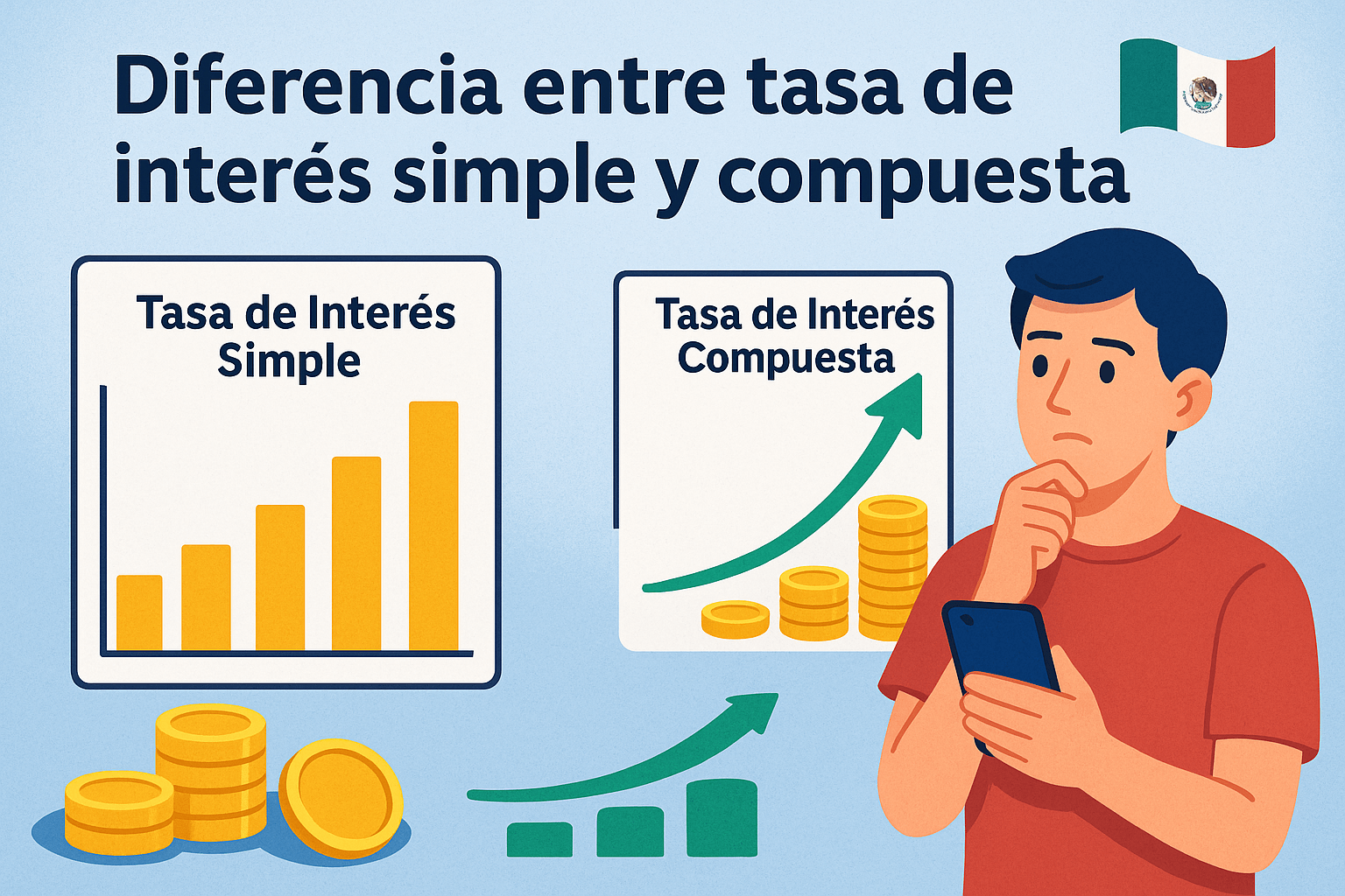 Diferencia entre tasa de interés simple y compuesta